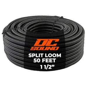 DC Sound 1 1/2" 38mm 50 Feet Split Wire Loom Cable Sleeves Conduit Protective Tubing