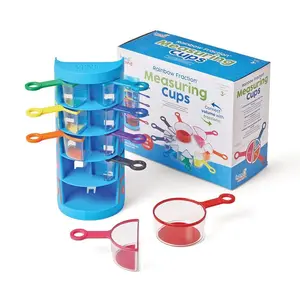 hand2mind Set of 9 Rainbow Fraction Measuring C ups