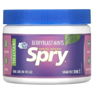 Spry Xylitol Berry Blast Mints Sugar Free Candy - Promote Oral Health, Increase Saliva Production, Stop Bad Breath, Non-GMO, Gluten-Free, 240 Count (Pack of 1)