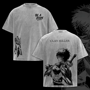 [ES] Zenin Maki Jujutsu Kaisen Clan Killer Vintage Washed Oversize Heavyweight Cotton Graphic T-Shirt Tee | Be A Zenin Edition