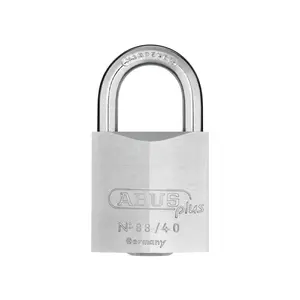 ABUS 88/40 Chrome Plating Solid Brass Padlock, 1-37/64 in Width, Reliable High-Security Corrosion-Resistant Lock with Double Bolt, Hardened Steel Shackle and Optional Keying