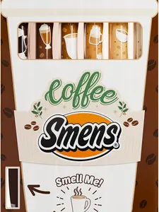 Coffee Smens - Gourmet Coffee-Scented Gel Pens, Black Ink, Medium Point, 6Pack Variety Set
