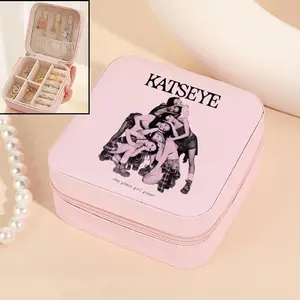 Fashion K POP KATSEYE Jewelry Storage Box for Women Anime Cartoon Good-looking Jewelry Box Female Ring Earring Storage Box Gifts