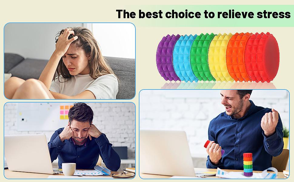 Silicone Magnetic Stress Balls, 6 Pack Pain Stim Fidget Toys Adults & Teens, Sensory Toys for Kids with Autism ADHD with Storage Box, Stress Relief & Focus Handheld Roller for Office Travel Classroom(color)