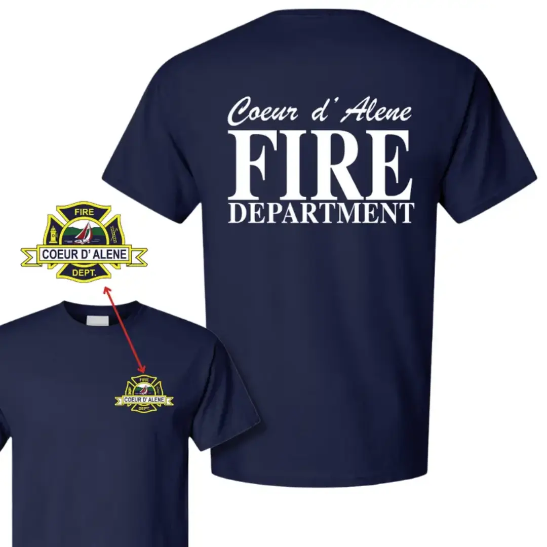 [Firefighter Apparel] Fire Department Shirt, Custom Firefighter Station Tee, Fire Rescue Graphic Shirt, Firefighter Uniform Style Tee, Gift for Firefighters, EMT, Fire Dept Membersr Apparel, Gift for Firefighters, Patriot Memorial Shirt
