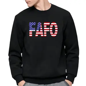 Patriotic FAFO Sweatshirt Featuring American Flag Design and Long Sleeves