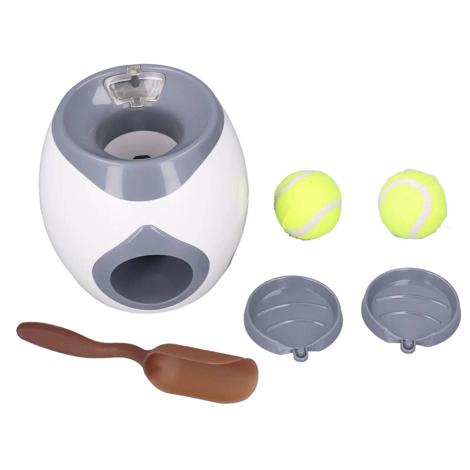 Indoor and Outdoor Training Toy: 2-in-1 Dog Ball Launcher and Feeder, Automatic Tennis Ball Launcher Double Ball Set, Easy to Clean, Suitable for All Dog Breeds, Energy-Consuming Interactive Pet Toy