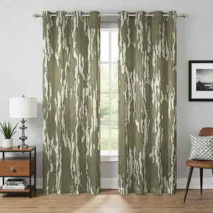 2 Panels Mossy Oak Camo Blackout Curtains, Light Blocking Realtree Camouflage Print, No-Hook Washable Fabric, Room Darkening Window Drapes for Bedroom Living Room Decor, Hunting Cabin Home Gift