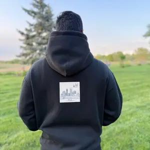 Lebanon Hoodie - Casual Unisex Oversized Fit Heavyweight 100% Cotton - city of Beirut in the back and the Map of Lebanon designed with the cedar tree in the front Patches Breathable Pullover Sweatshirts
