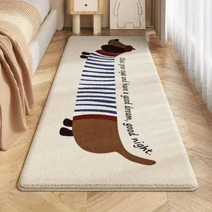 1pc Ins Style Bedside Plush Carpet Dachshund Pattern Strip Carpet Fluffy Soft Bedroom Decoration Home Decorative Rug Dog rug Home Bay Window Sofa Lounge Non-Slip Carpet Decorative Area Rug