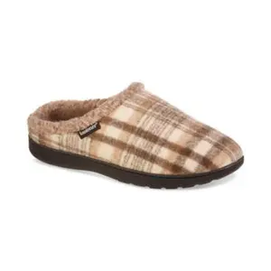 Mens Plaid Hoodback Slipper BEIGE KHAKI XL