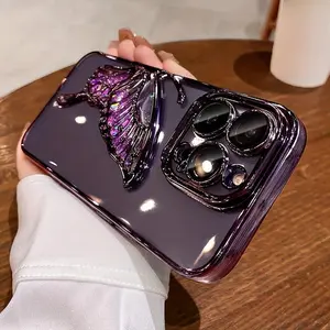 Butterfly Pattern Phone Case, Casing, 1 Count All-inclusive Shockproof Phone Protective Cover, Phone Accessory Compatible with iPhone 13 14 15 Pro Max