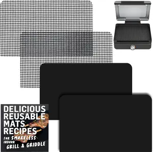 Mats for  Sizzle Indoor Grill & Griddle GR101, Accessories for Indoor Electric Griddle with Lid for Cooking and Grilling, Non-Stick Electric Appliances Accessory Set by