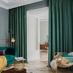 Vintage Dark Velvet Curtains, Luxurious Feel, Living Room Bedroom Hooked Curtain, Noise Reduction Insulation, 2pcs, Thermal Insulated Heavy Curtain