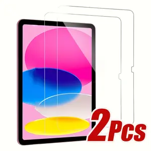 2-piece set suitable for iPad 10/11 generation, i tempered glass screen protector, Protective shield, anti fingerprint, anti glare, anti scratch, 9H hardness, transparent display