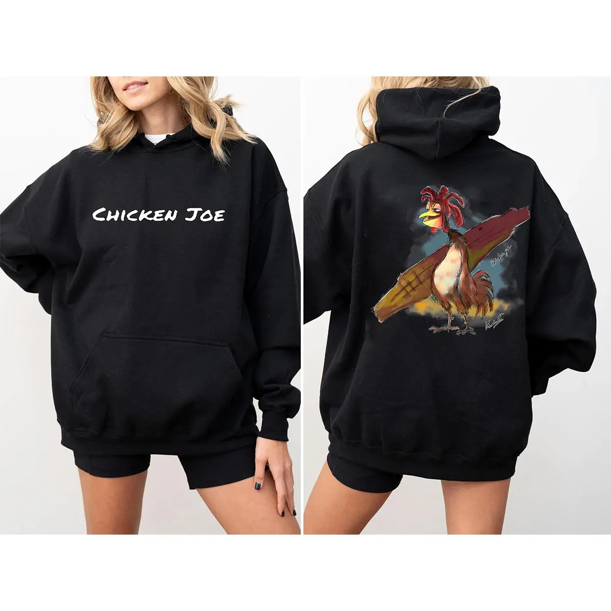Chicken Joe Hoodie Cotton Casual 2 Sides ,Gift for Men,for Women