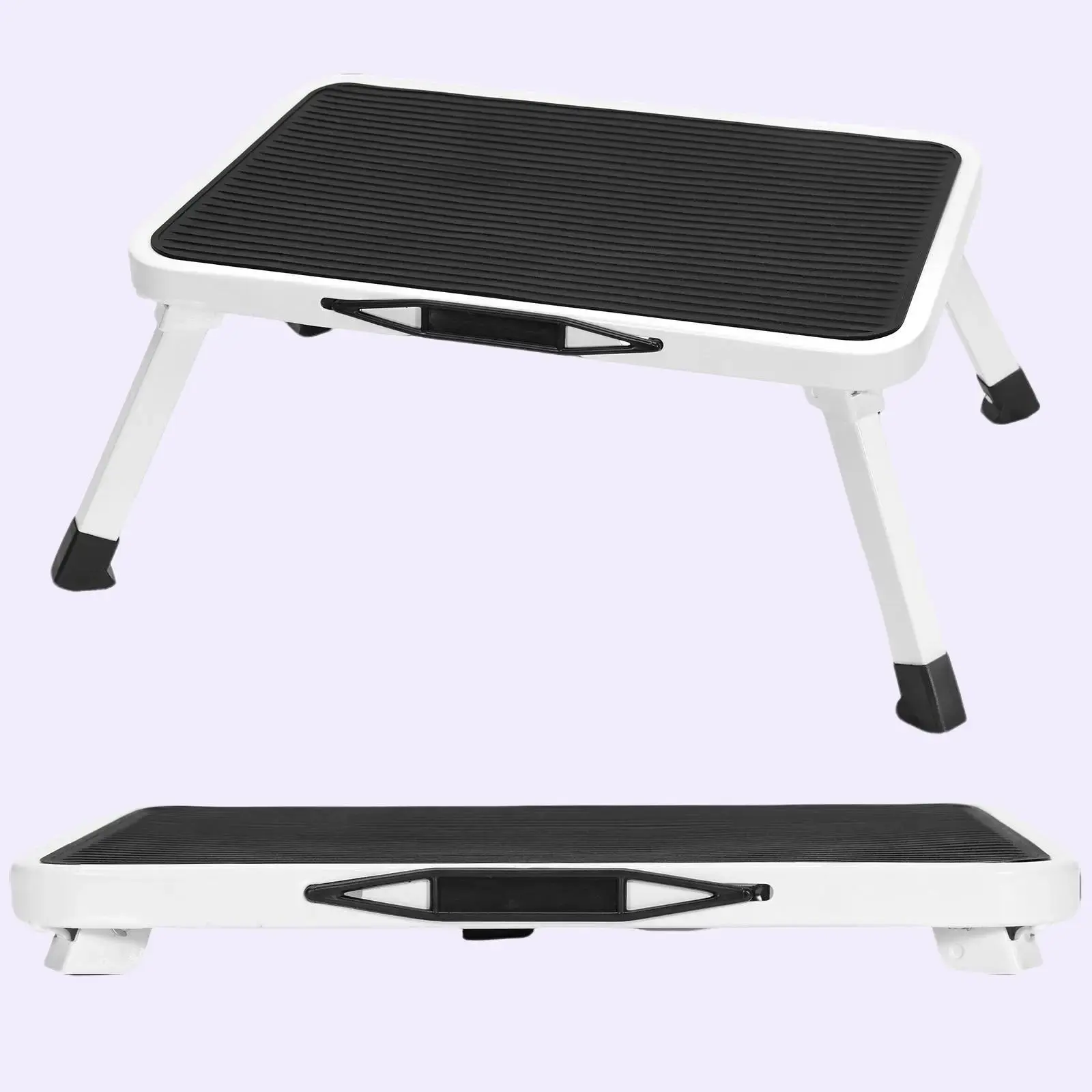 Folding Step Stool, Heavy-Duty Metal Footstool with Anti-Slip Platform and Safety Lock, Portable and Rustproof for Camping and Home Use, 330 lbs Capacity