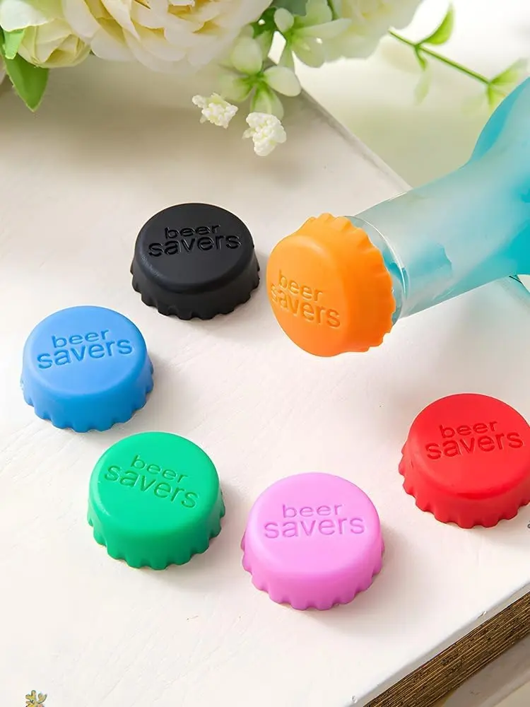 12 PCS Silicone Rubber Bottle Caps, Reusable Beer Caps for Home Brewing Beer, Soft Drink, Wine Bottle, Beer Bottle, Soda Bottles Kitchen Gadgets (Multi-color)