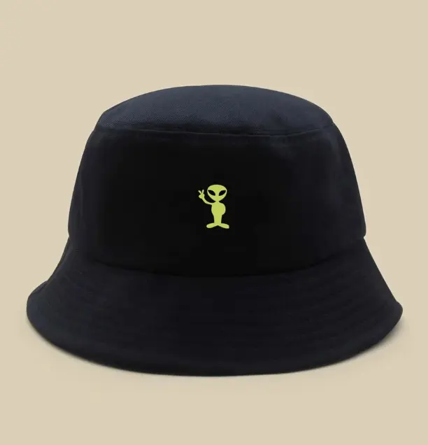 Alien Bucket Hat, Unisex Adult Hats, Cute Kawaii, Gifts for Her, Birthday, Space, Festival, Rave, Beach, Pool Day, Kids, Peace, Cotton Menswear Outfit