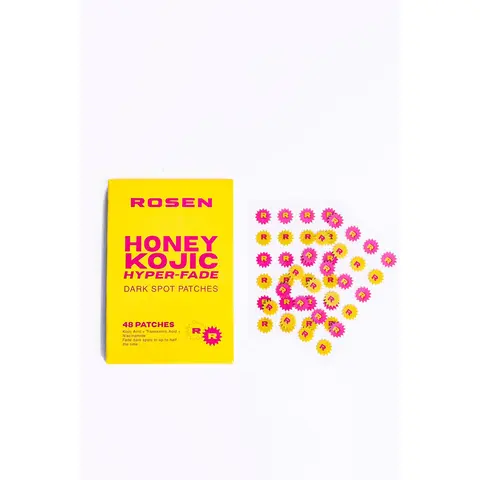 ROSEN Honey Kojic Hyper-Fade Dark Spot Patches | Tranexamic Acid, Azelaic Acid & Niacinamide for Hyperpigmentation, Acne Scars & Uneven Skin Tone | Targeted Spot Treatment for Melanin-Rich Skin | Black-Owned Skincare