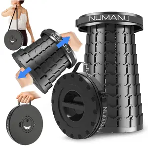 NUMANU XXL 19.7" Wider & Taller Collapsible Stool, 1000lbs Max Weight, Adjustable Height, 2026 Upgraded Portable Retractable Folding Seat, Heavy Duty Compact Seat or Foldable Travel Foot Rest, Outdoor Camping Chair, Foldable Seat.