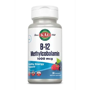 KAL B-12 Methylcobalamin 1000 mcg - 60 Capsules Dietary Supplement for Healthy Energy Support Springtok Healthcare Vitamin Fitness Edible Brain
