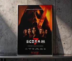 Frameless Art Poster: "Scream 7 – Ghostface Returns" – A Chilling Masterpiece for Horror Fans, Perfect for Lounges, Dorm Walls, and Collector Displays