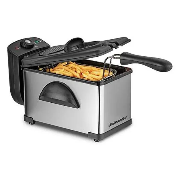 Maxi-Matic Elite Gourmet Stainless Steel 2Qt. Immersion Deep Fryer