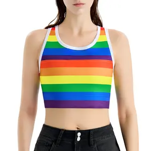 CuteStreet Transgender Tomboy FTM Chest Binder Rainbow Breathable and Strong Compression Pullover Racerback Tank Top Trans Bra Binder