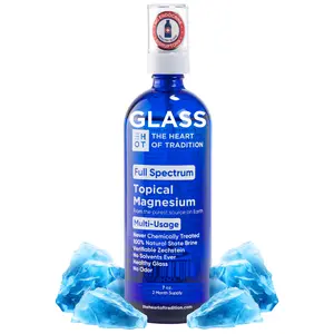 The Heart of Tradition Full Spectrum Topical Magnesium for Cramps Pain Sleep Skin and Teeth - 7 oz Healthy Glass Bottle Natural Healthcare