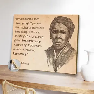 Harriet Tubman Civil Rights Poster - Wooden Frame with Unique Abstract Design, Natural Finish, Ideal for living room