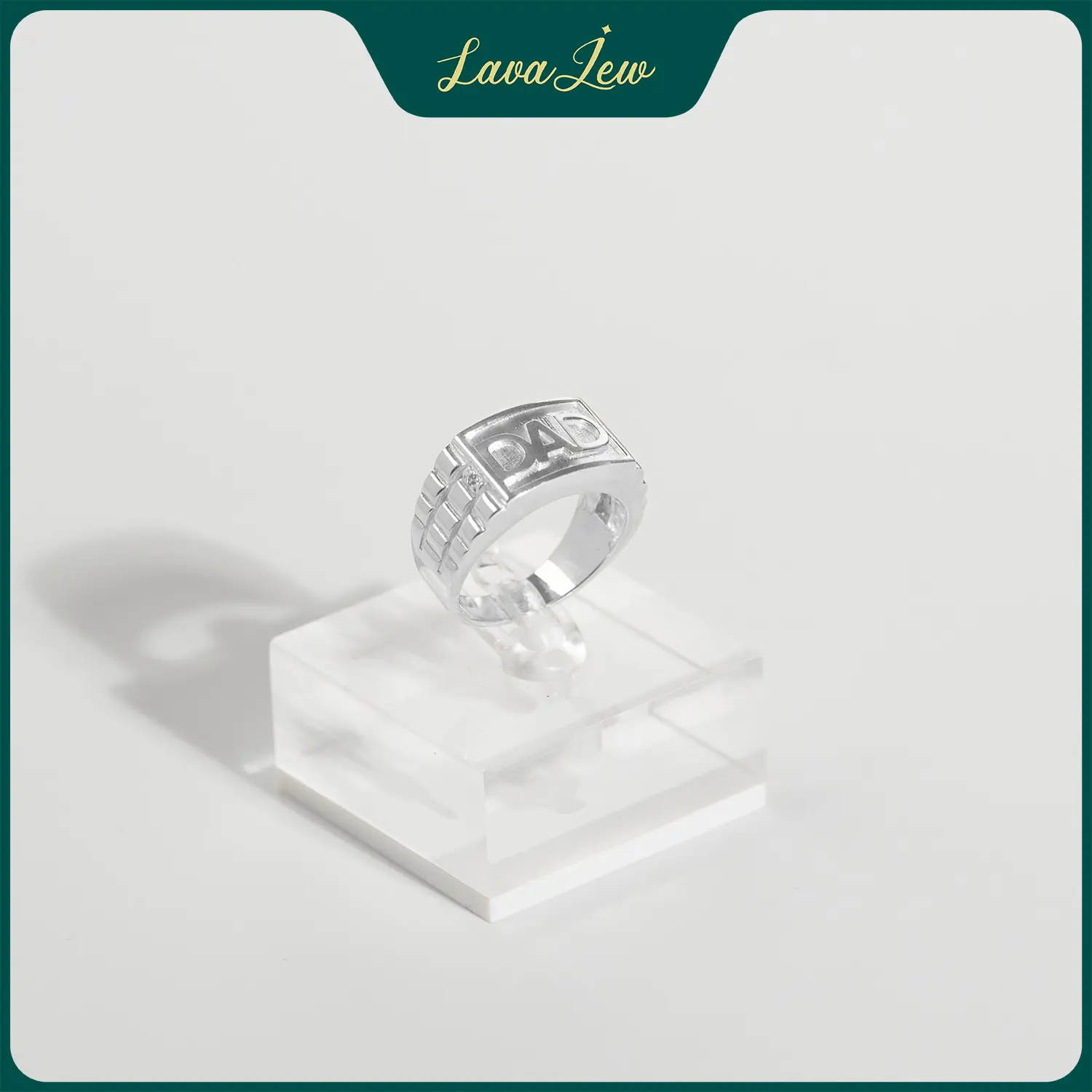LavaJewelry, DAD Engraved Ring, 925 Sterling Silver Ring, Ring for Man, Ring for Dad