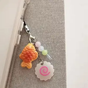 Cute Japanese Street Food Phone Lanyard Charms Taiyaki Narutomaki Fish Cake Dango Keychain Bag Keyring Accessories Friends Gift