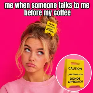Overstimulated Caution Sign Hair Claw Clip,Do Not Approach Sign Hair Claws Hair Clips,Funny Yellow Warning Hair Clip for Thick Hair,Funny Gag Gift for Women and Coworkers(1PCS)