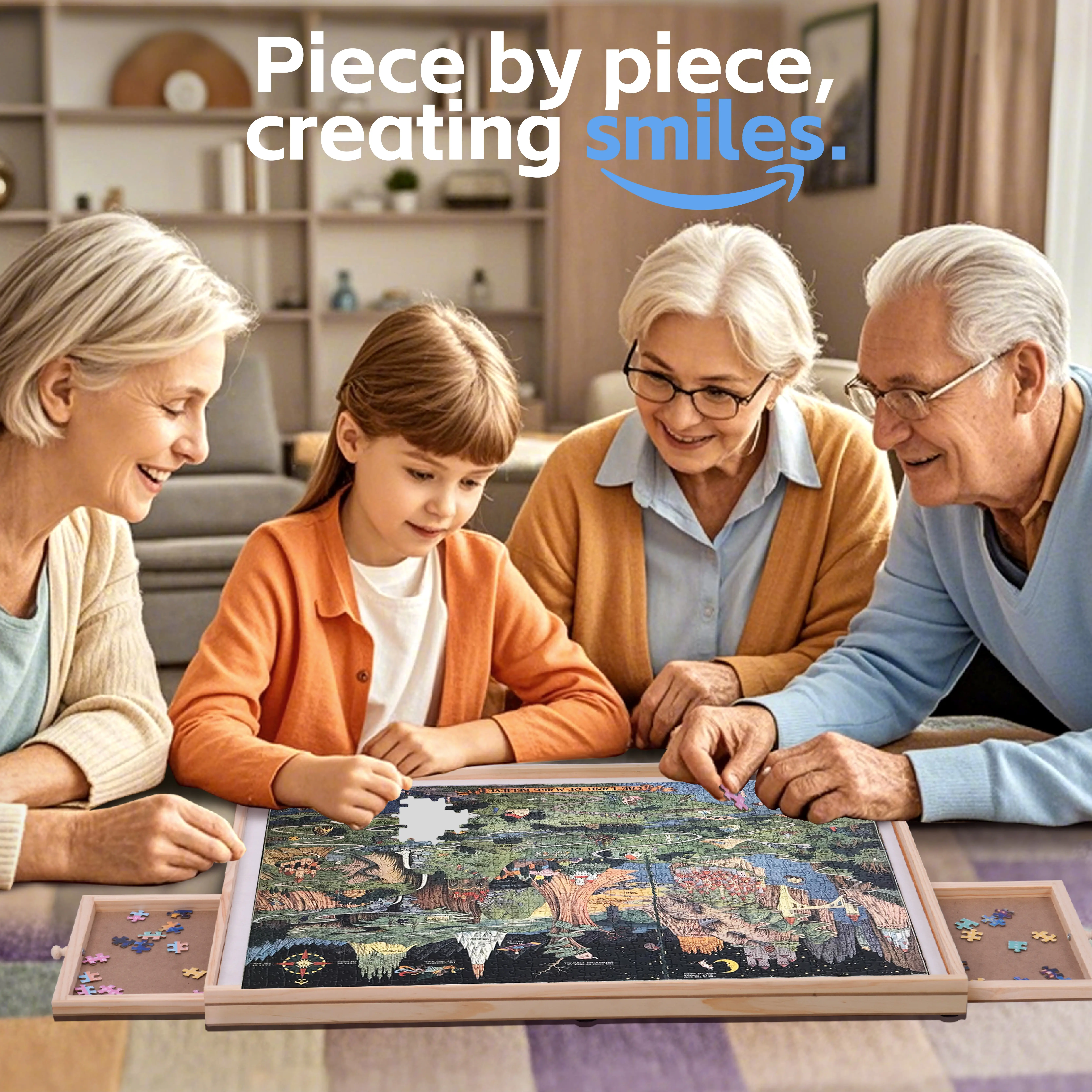 PuzOdyssey 2000 Pieces Rotating & Tilting 2-in-1 Puzzle Board 29