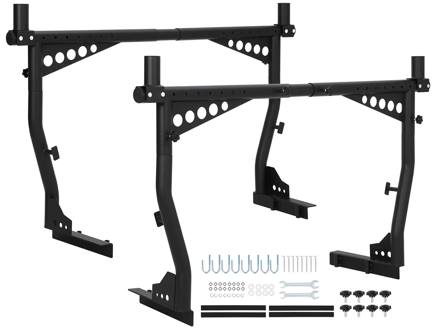 GARVEE Universal Adjustable Truck Ladder Rack with 1000 Lbs Capacity, Steel Pickup Rack, 52"-82" Extendable No-Drill Roof Rack for Kayaks, Lumber, Ladders, Surfboards, and Cargo, Fits Full-Size Pickup Beds