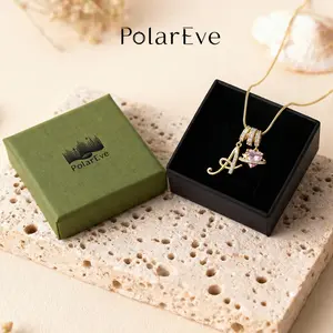 PolarEve Initial Heart Necklace A-Z Letter Pendant Necklaces for Women Snake Chain Choker Pink Heart Zircon Adjustable Length Necklace Jewelry, summervibes, 18K Gold Plated Fashion Jewelry, Perfect Gift for Women and Girls, Valentine's Day Gift