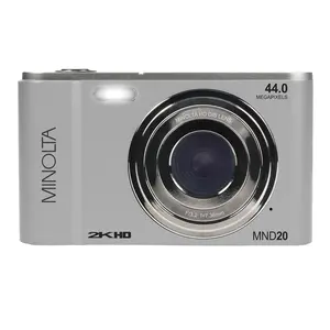 Minolta MND20-S 44 MP 2.7K Quad HD Digital Camera, Silver