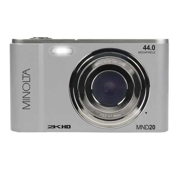 Minolta MND20-S 44 MP 2.7K Quad HD Digital Camera, Silver