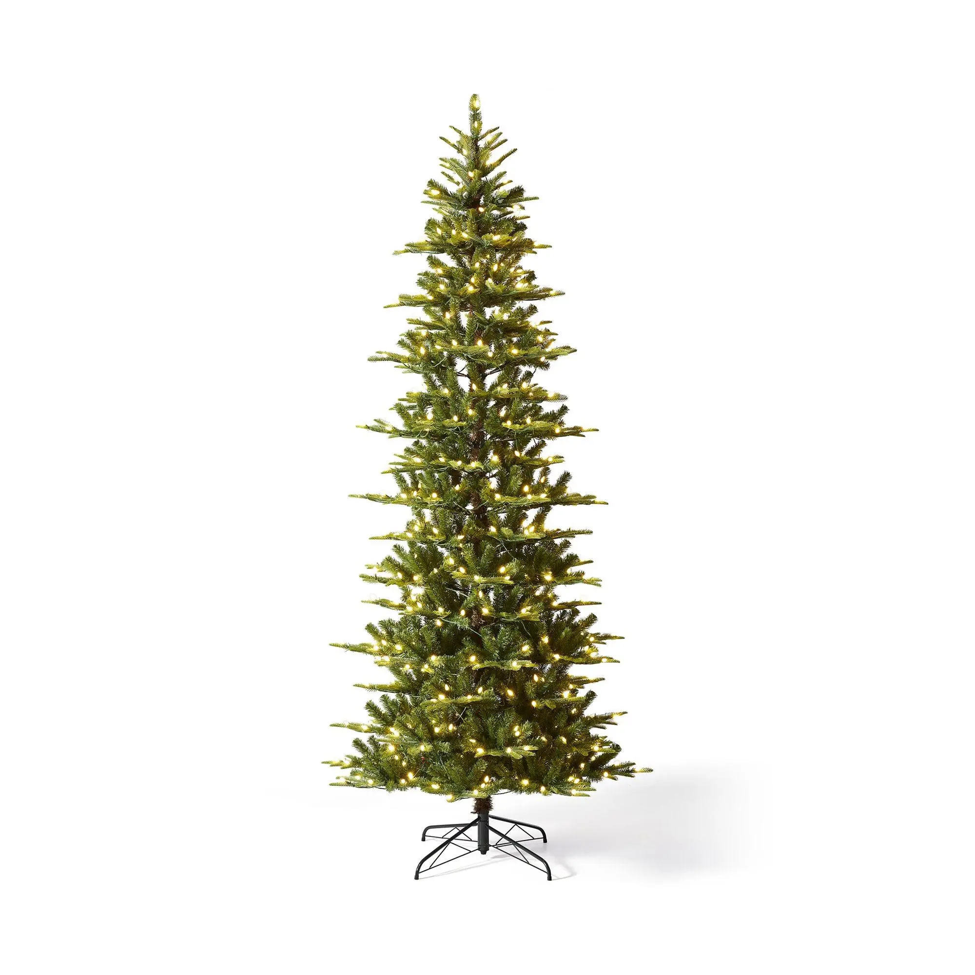 Glitzhome 9' Pre-Lit Slim Fir Faux Christmas Tree