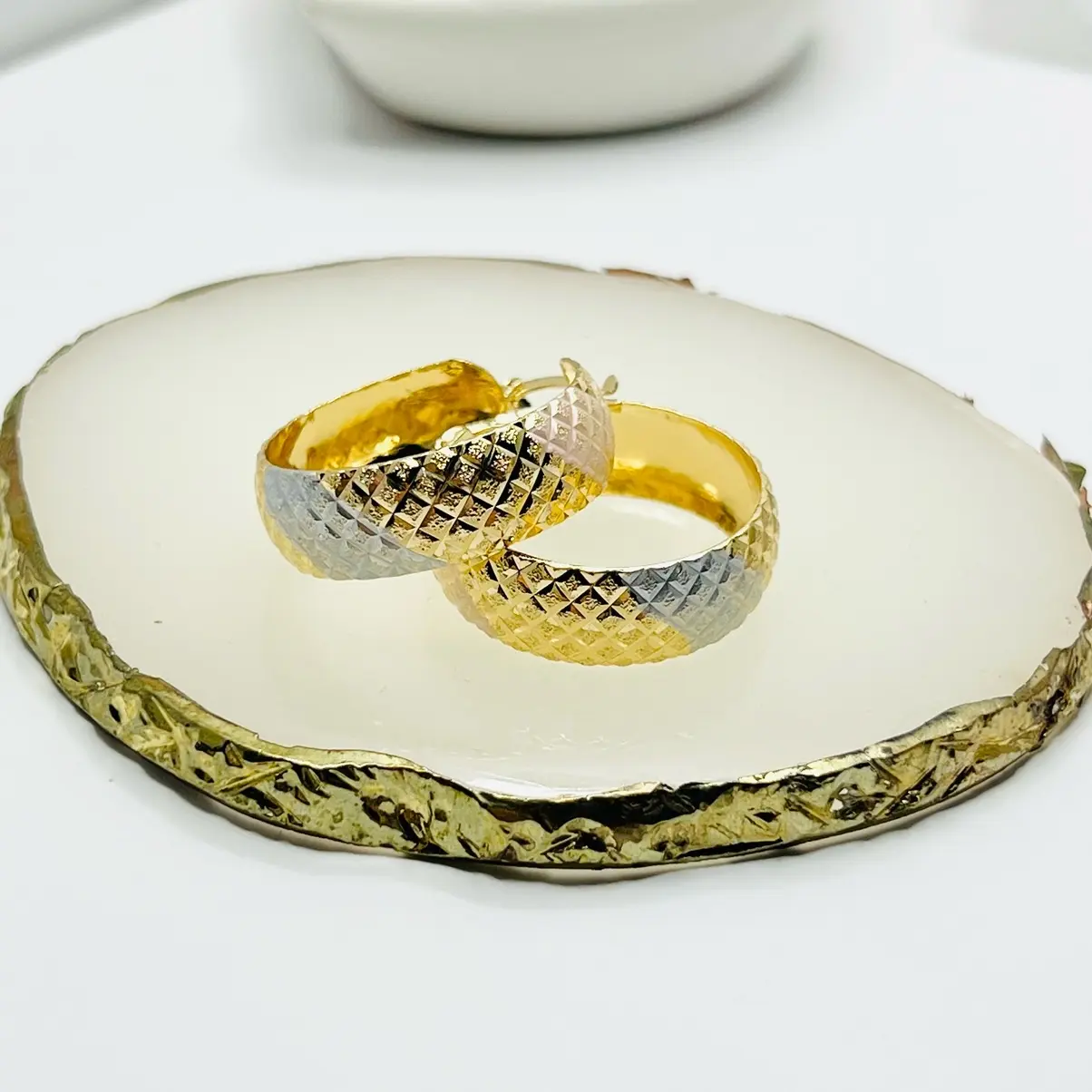 Gold Filled Hoops. Gold Filled Jewelry. Gold Earrings, Tri tone gold, Cute earrings