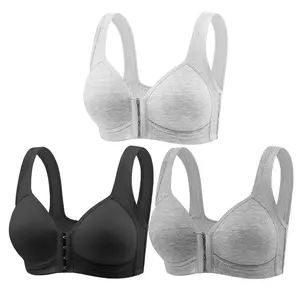 1/3PCS Adjustable Front Closure Push-Up Bra Wire-Free Cross-Back, Seamless & Side Support for Daily Wear, Spring-Summer ComfoMrt Breathable Everyday Breathable Everyday Womenswear Bridal Rider Basic Minimalist ModestSkip intense workouts Mesh