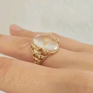 Oval Mustard Seed Ring Jewelry - Handmade Brass Ring Inspired by Matthew 17:20, Adjustable Fit, Symbolizing Faith