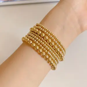 Light Luxury Minority Advanced Design Bracelet 7-piece Set Gold Beaded Bracelets Stack for Women  Paperclip Pearl Bracelet Set Stackable Jewelry Easter