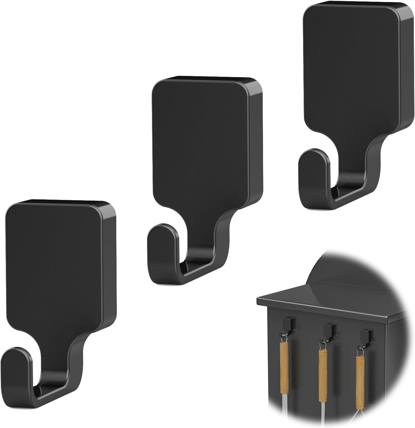 3 Pcs Magnetic Grill Hooks for Traeger Grills Rust Proof Outdoor Magnet Hooks for Pellet Smokers Hanging Barbecue Tools Kitchen Outdoor Use Easy Install Set of 3 Organiser - Installation Organiser Installation Hangable Hangers