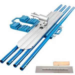 fathersdaygift VEVOR Bull Float Magnesium Concrete Float 48x 8 Round End Concrete Float Tool Cement Tool Bull Concrete Kit Bull Float with 4 Float Handle Bull Float Bracket Concrete Tools Finishing Bull Float