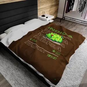 Indica Nug Plush Blanket, Cozy Plush Blanket, Cannabis Print, Cozy Christmas Gift, Holiday Shopping