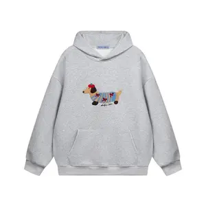 Cartoon Dog Hoodie Couples’ Matching Long-Sleeve Oversized Pullover Sweatshirts — 2025 Outfits