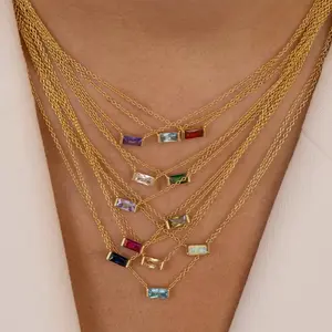 December Birthstone Zircon Necklace Women's High Color Retention Crystal Gold Claw Zirconia Pendant Ideal Gift for December Birthdays