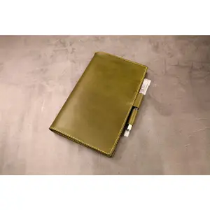 Leather Notebook Cover Set - Olive Green Minerva